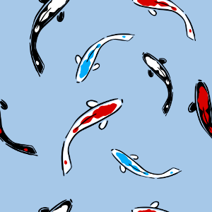 Koi fish carp seamless pattern vector
