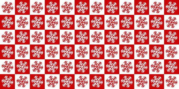 Red white square snowflakes