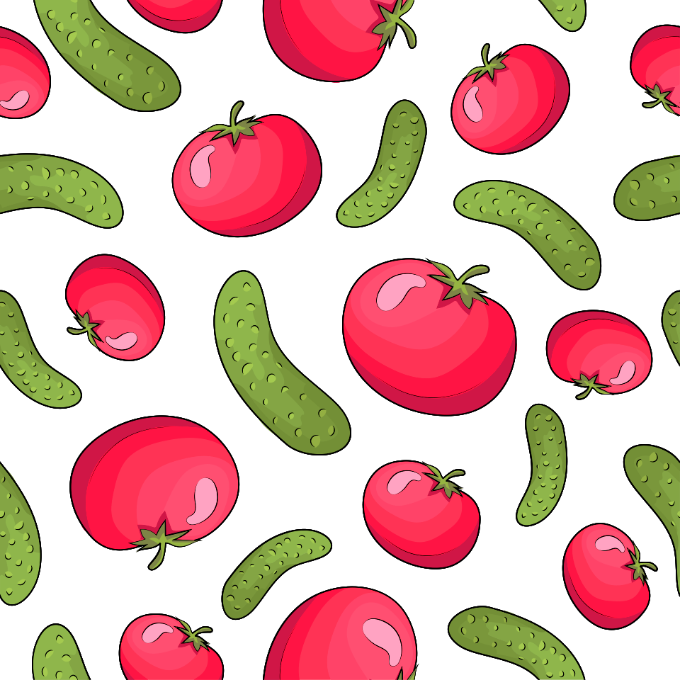 Tomatos cucumbers