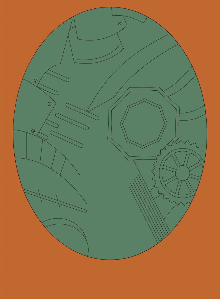 Steampunk shape background oval