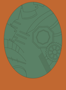 Steampunk shape background oval