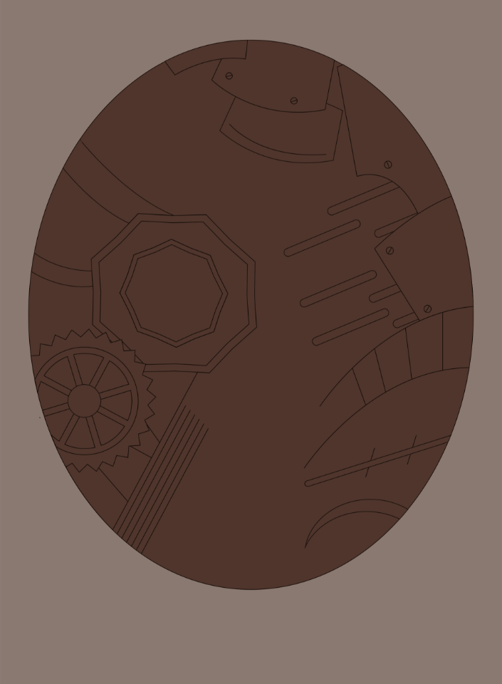 Steampunk shape background oval
