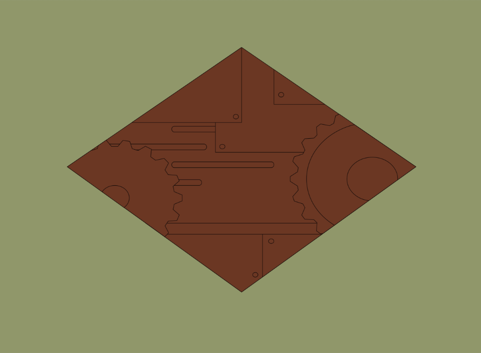 Steampunk shape background rhombus