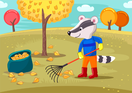 Badger cleanup the garbage