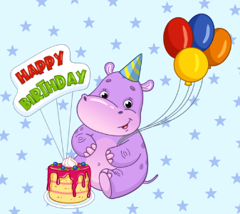 Birthday hippo