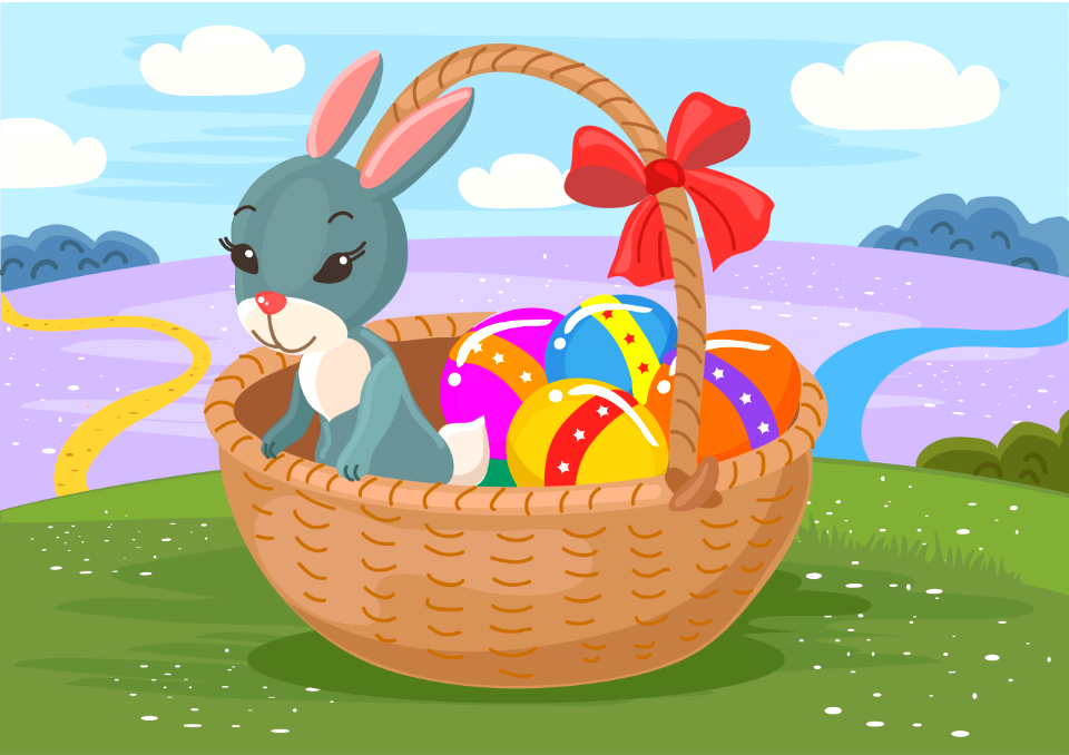 Bunny in the Easter basket