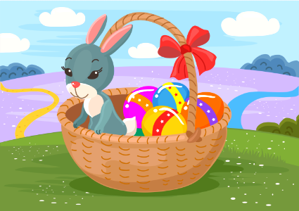 Bunny in the Easter basket