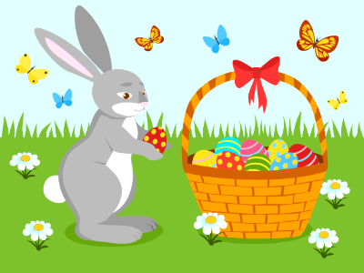 Easter basket and bunny