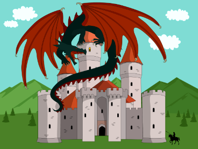Dragon and castle