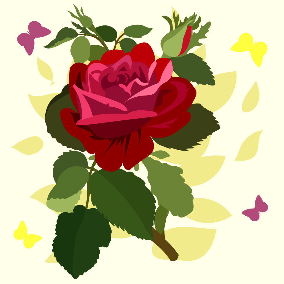 Rose Flower Flowers Red Green