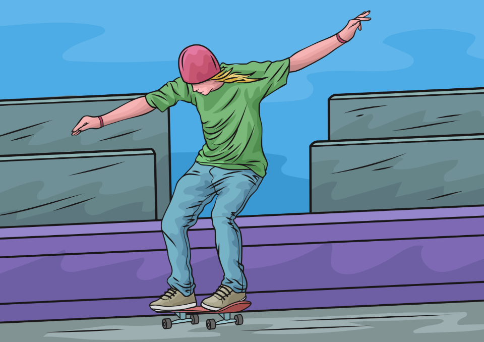 Man Riding a Skateboard