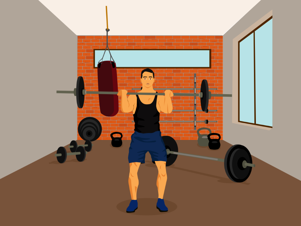 Barbell and dumbbell workout