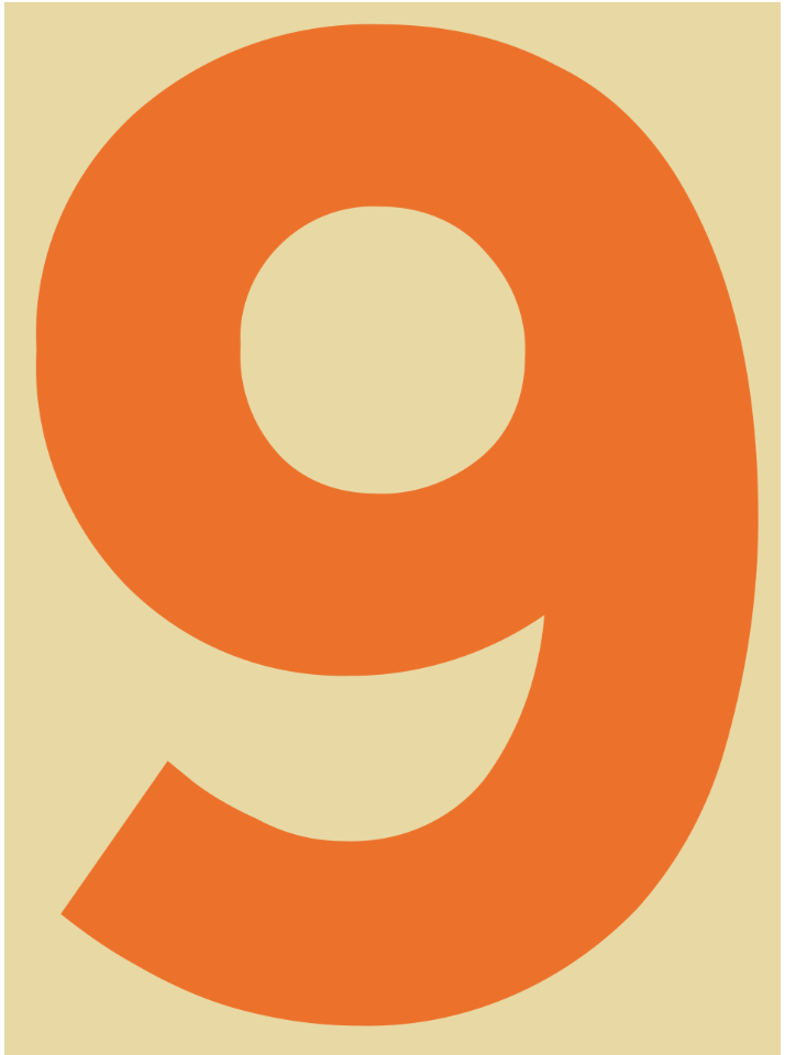 Orange 09 nine digit background