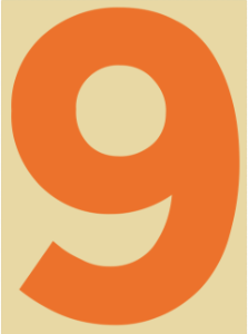 Orange 09 nine digit background
