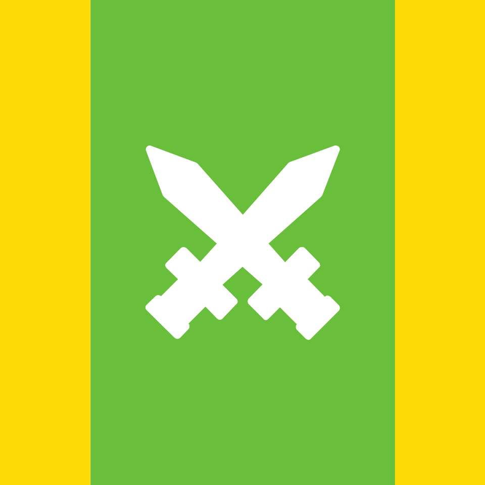 Green heraldic flag 03 swords background