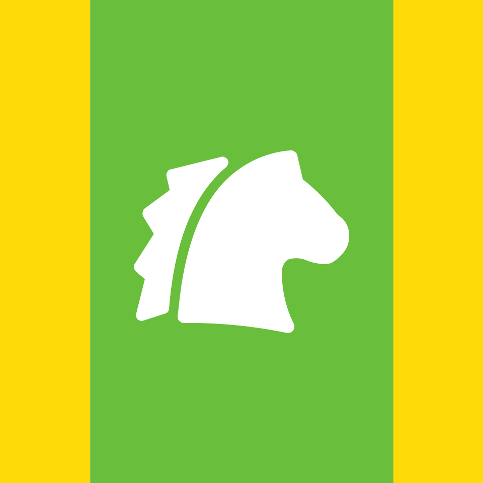 Green heraldic flag 04 horse background