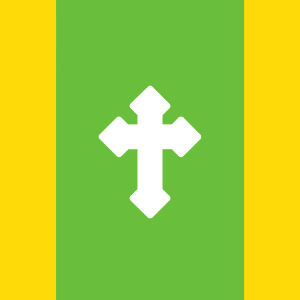 Green heraldic flag 06 cross background