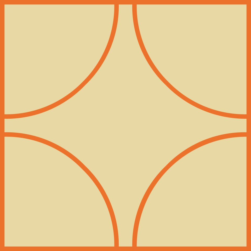 Orange lines 03 beige background