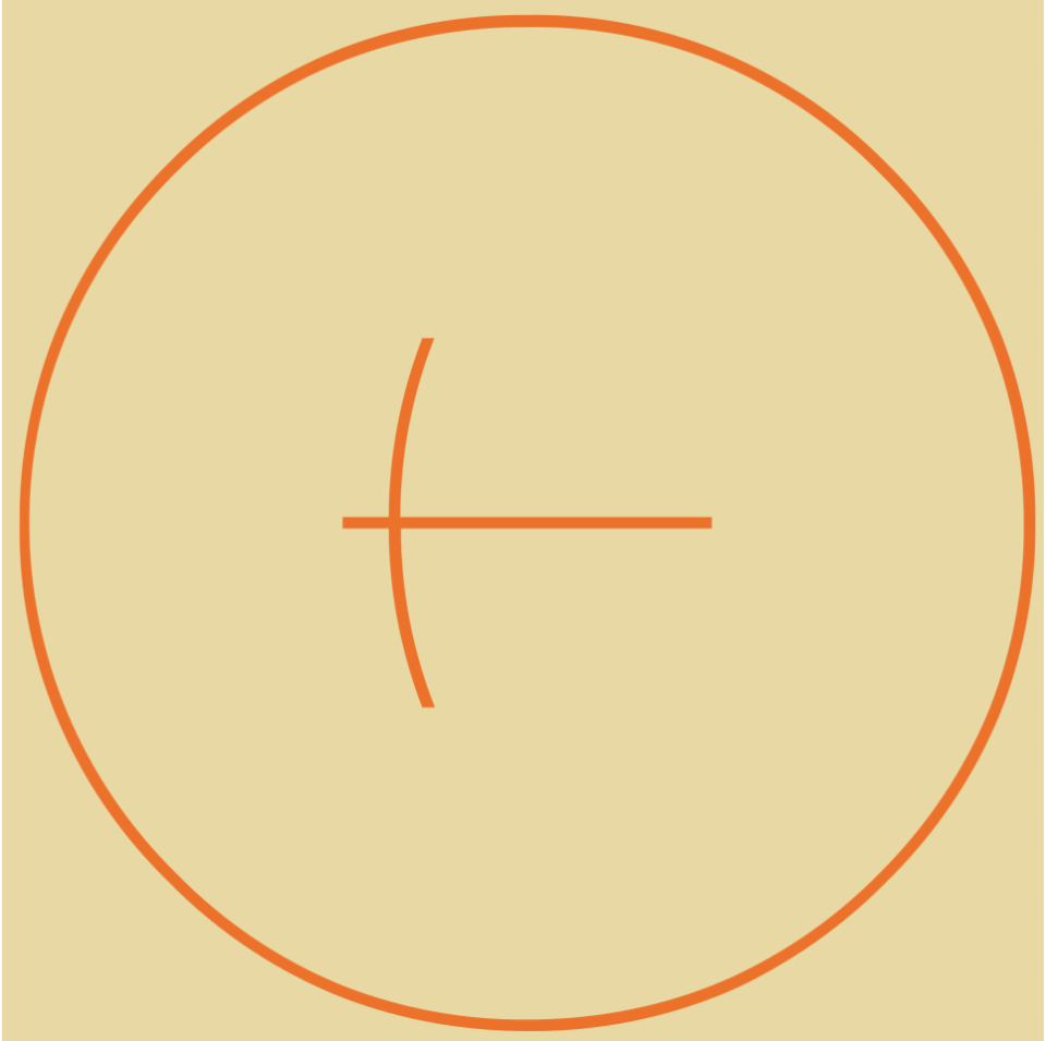 Orange lines 04 beige background