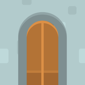 Orange medieval door 06 background