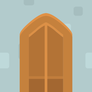 Orange medieval door 08 background