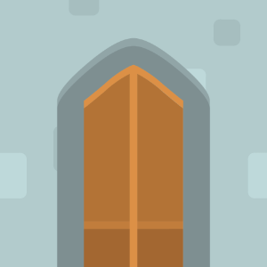 Orange medieval door 09 background