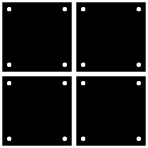 Black white four dot squares background