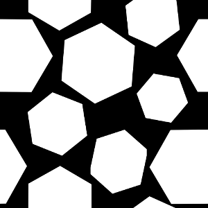 Black white hexagon dots background