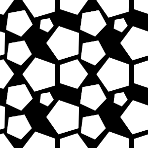 Black white pentagon dots background