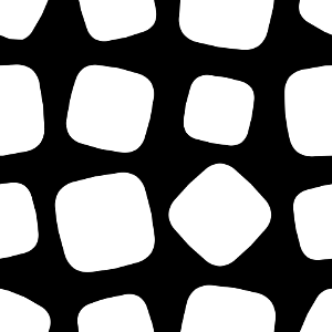 Black white thick rounded square chaos background