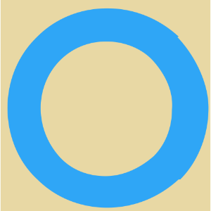 Blue outlined circle background