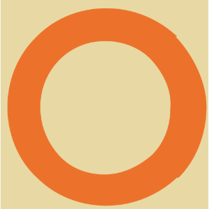 Orange outlined circle background