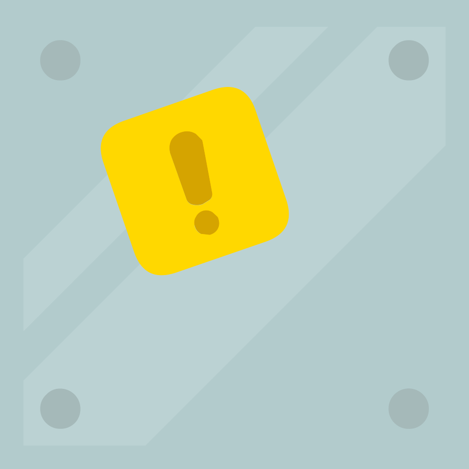 Exclamation grey block background
