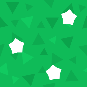 Green triangles white stars background