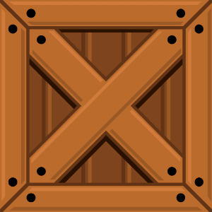 Square brown crate