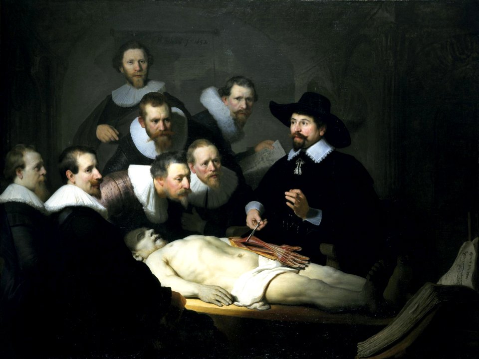 Oil painting the anatomy of lesson of dr nicolaes tulp canvas