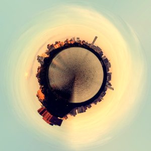 Earth sky city