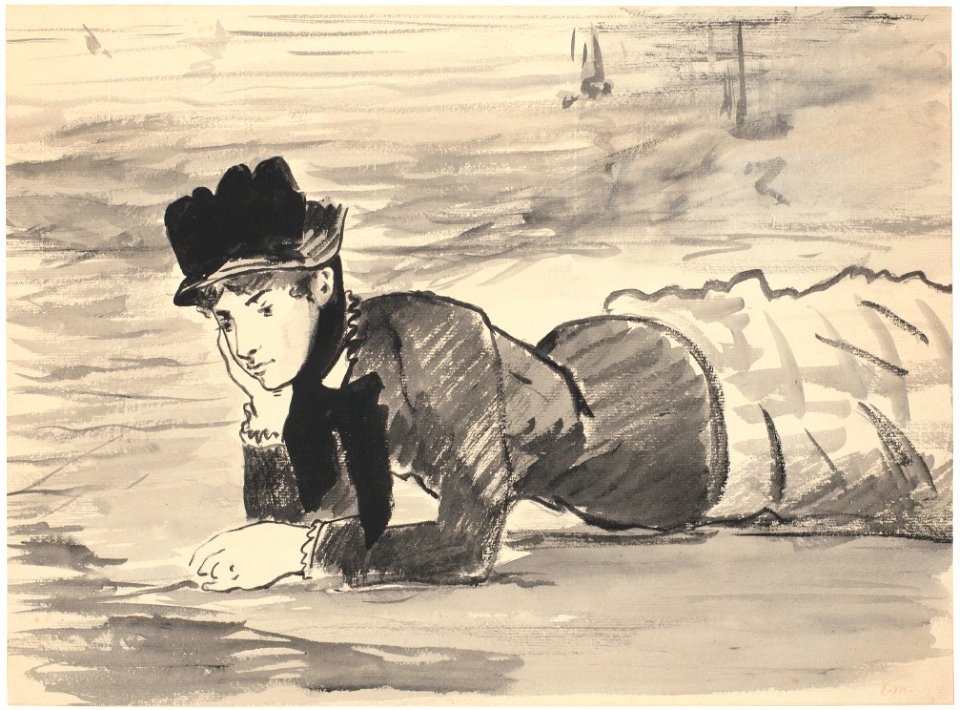 Edouard Manet (1832-83) Lying On The Beach Annabel Lee C 1881 Kks10280