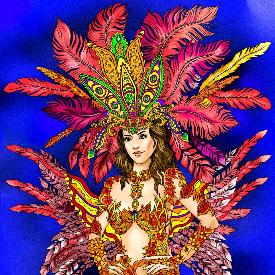 Brazilian carnival samba dancer woman