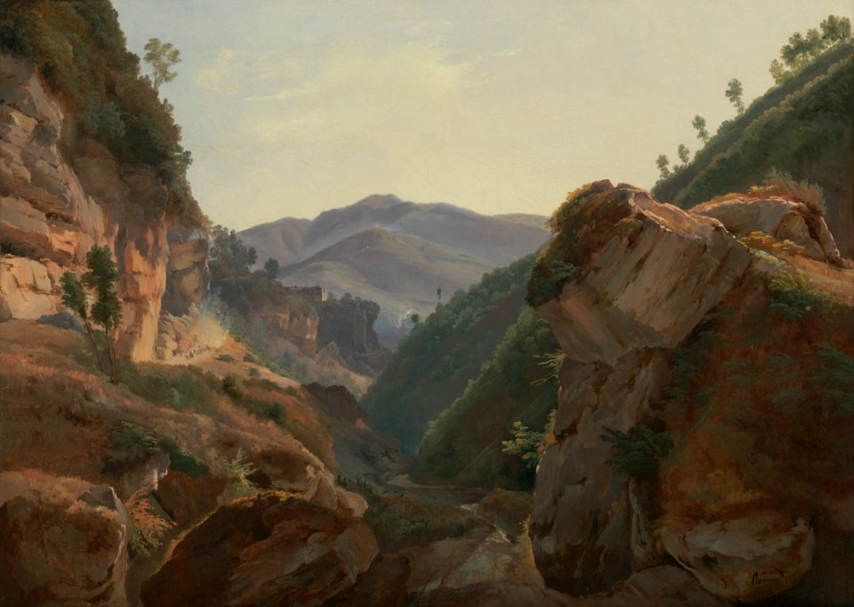 Oil on canvas landscape mountains