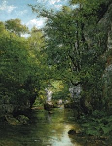 Oil on canvas forest trees