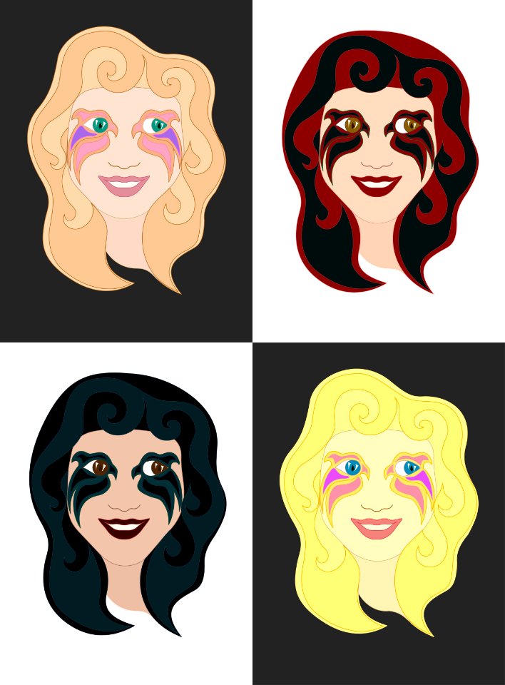 Smiling women faces