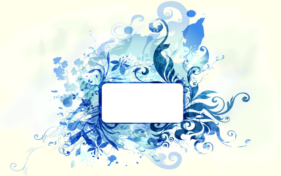 abstract flower with blue blots and place for your text