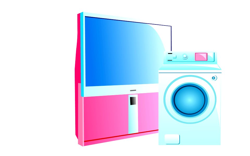 set of of household appliances