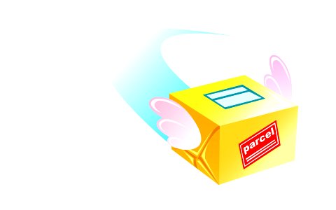 Closed card-box icon for delivery