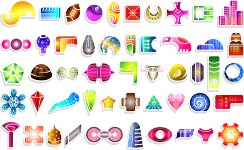 Icon Set Symbols Abstract Colorful Patters Shapes