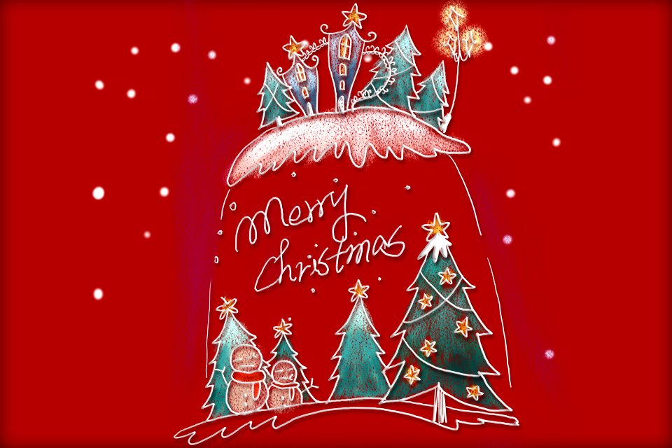 Christmas Greeting Card. Merry Christmas lettering