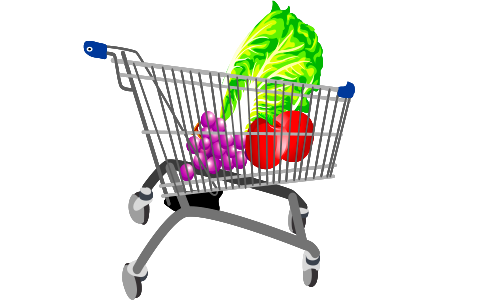 Shopping cart : grocery vegetables concept