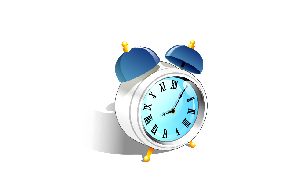 Blue alarm clock.