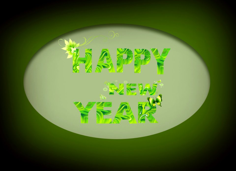 Happy New 2016 Year-green background